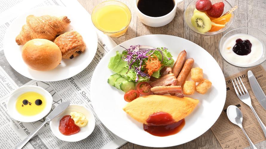 ブッフェスタイルの朝食
