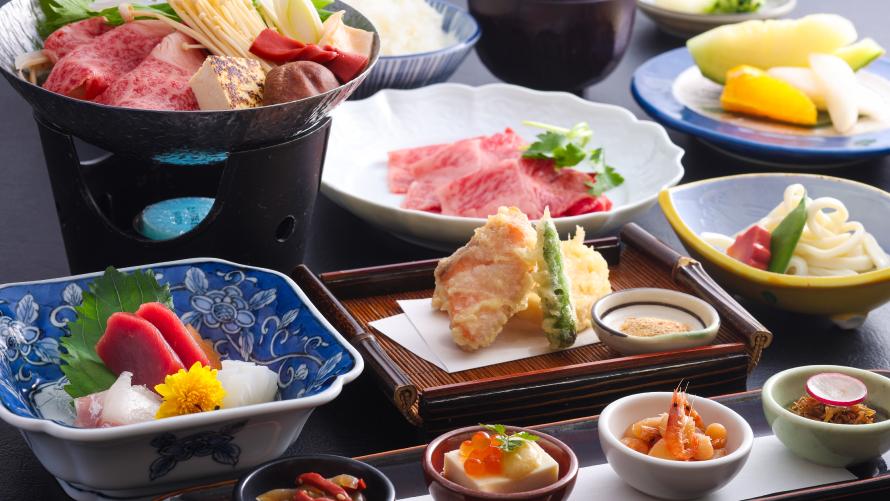 湖魚の天ぷらと近江牛じゅんじゅん会席