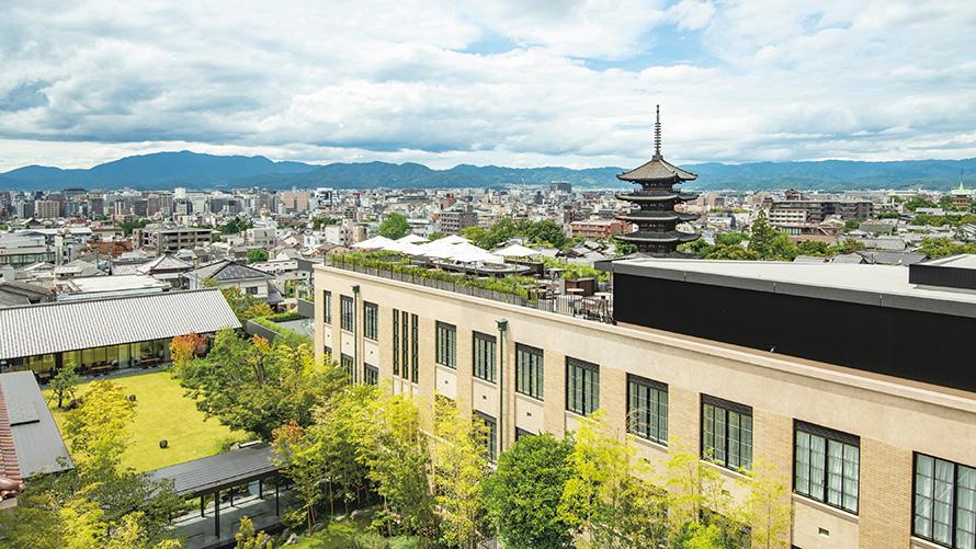 通常非公開のホテル東棟の屋上から360°見渡せる京都の街