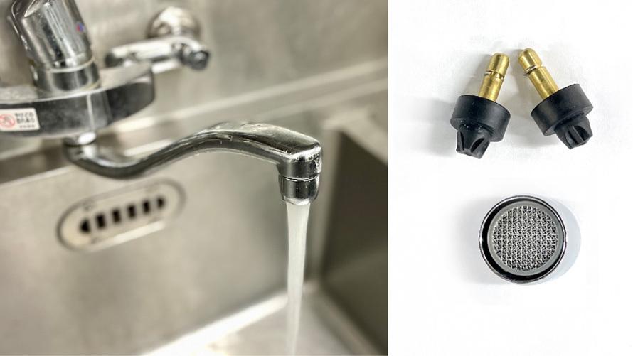 館内の蛇口に節水パッキンの設置
