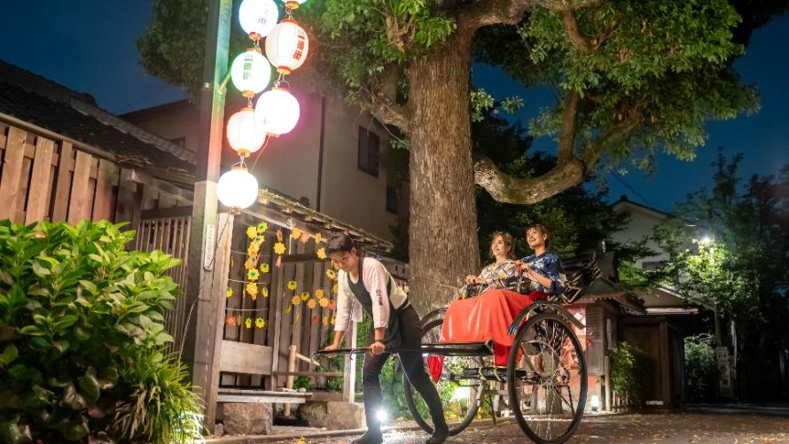 人力車と夜観光