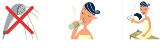 シャワーNO！→水分補給→ゆっくり休憩