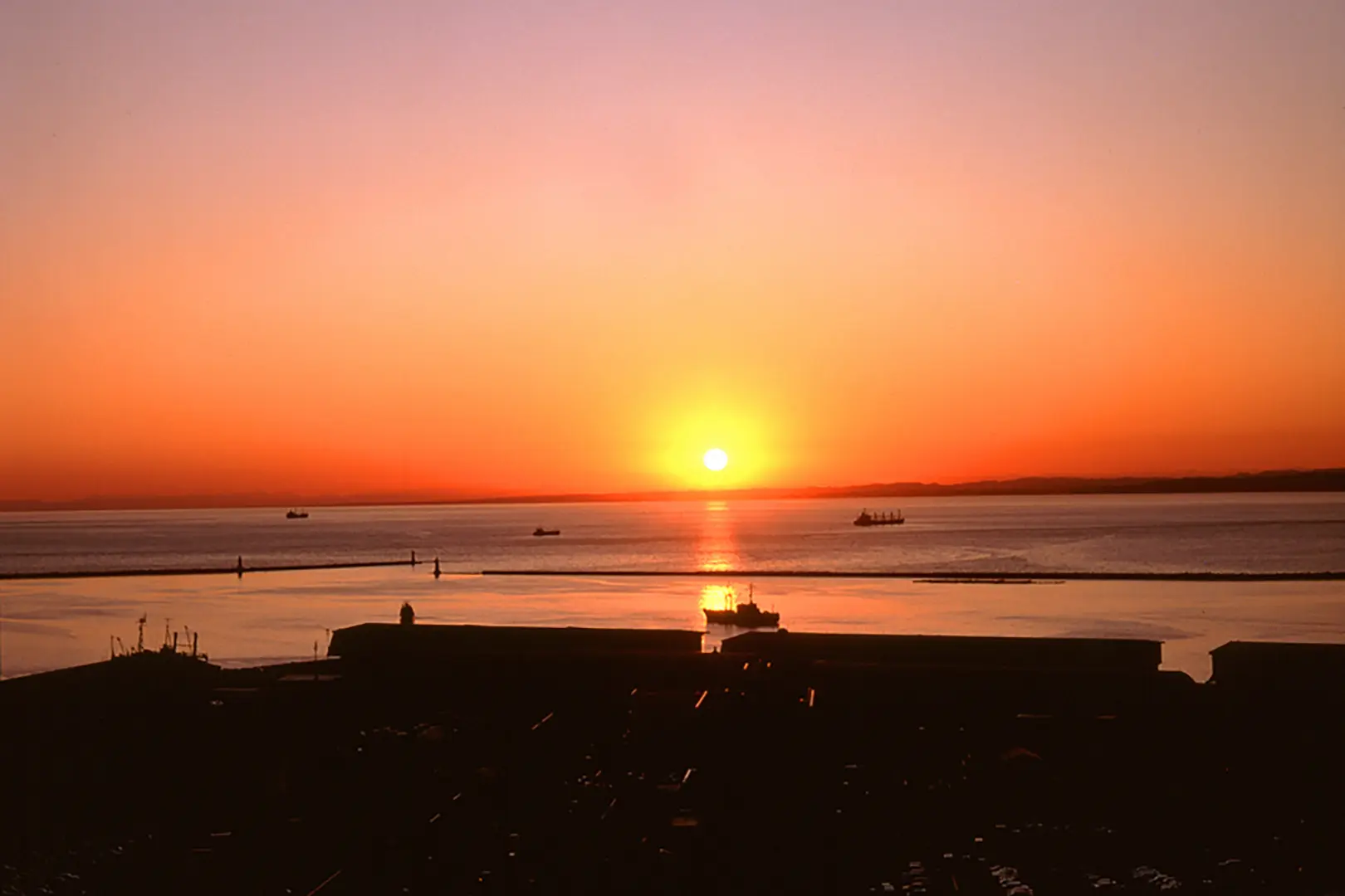 客室からの夕日