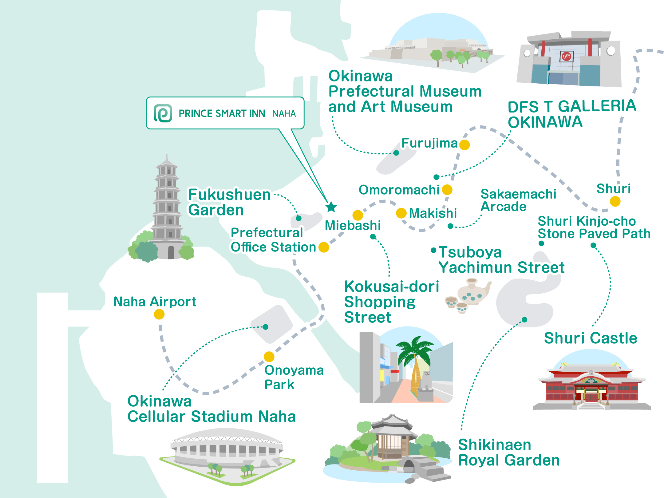 PRINCE SMART INN NAHA 区域地图