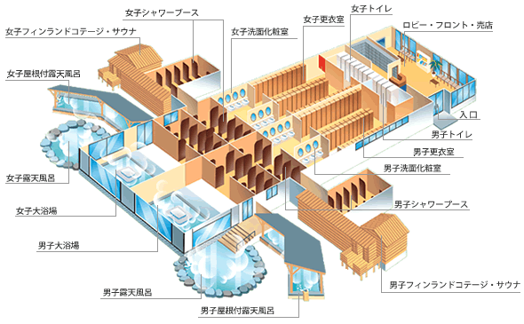 軽井沢千ヶ滝温泉 フロアマップ